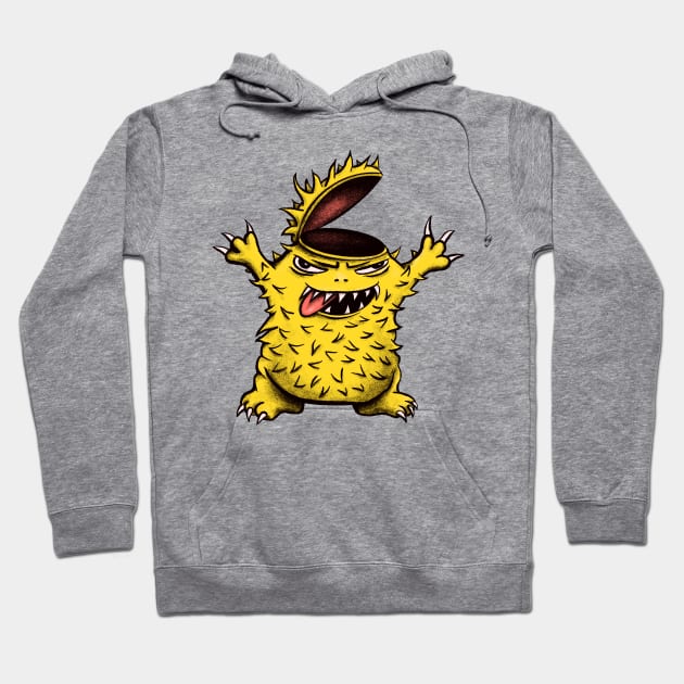 Crazy Brainless Chicken Monster Character Hoodie by Boriana Giormova